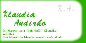 klaudia andirko business card